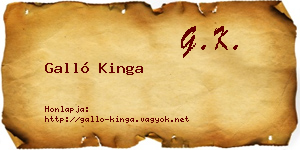 Galló Kinga névjegykártya